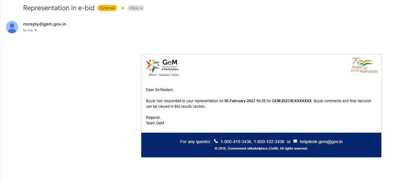 Representation Email