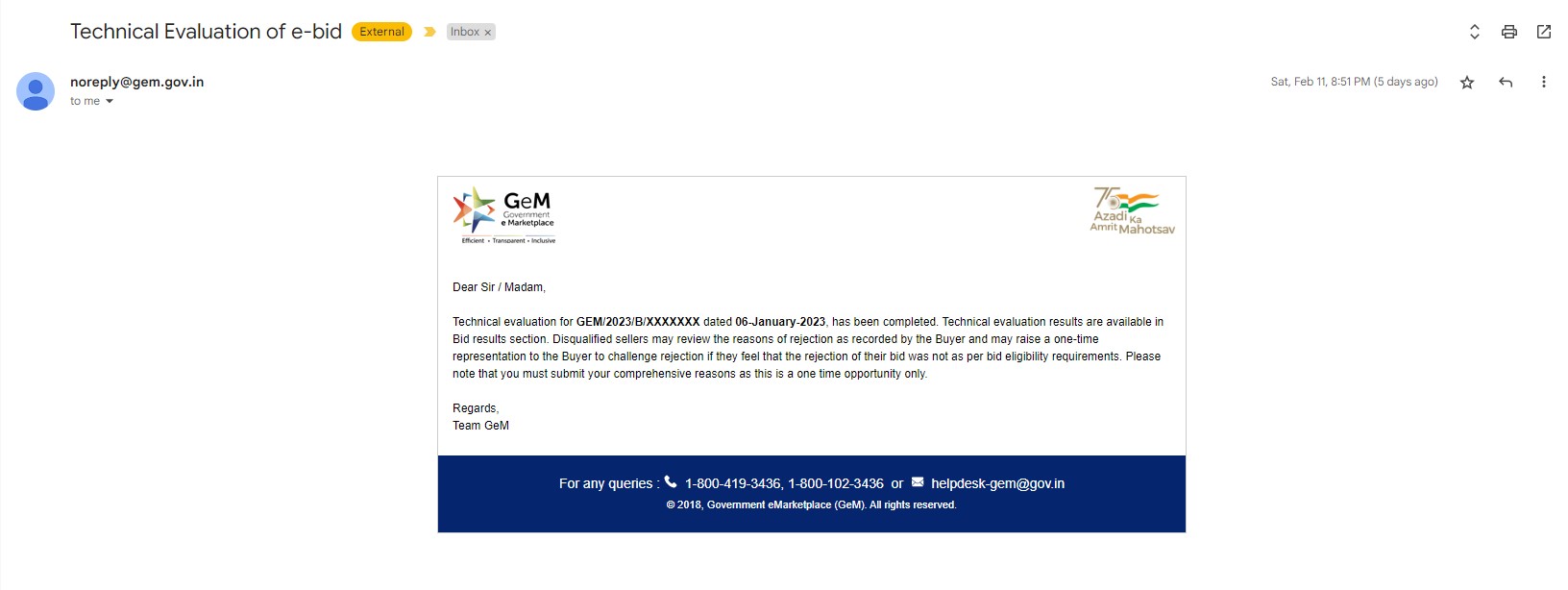 Technical Status Email
